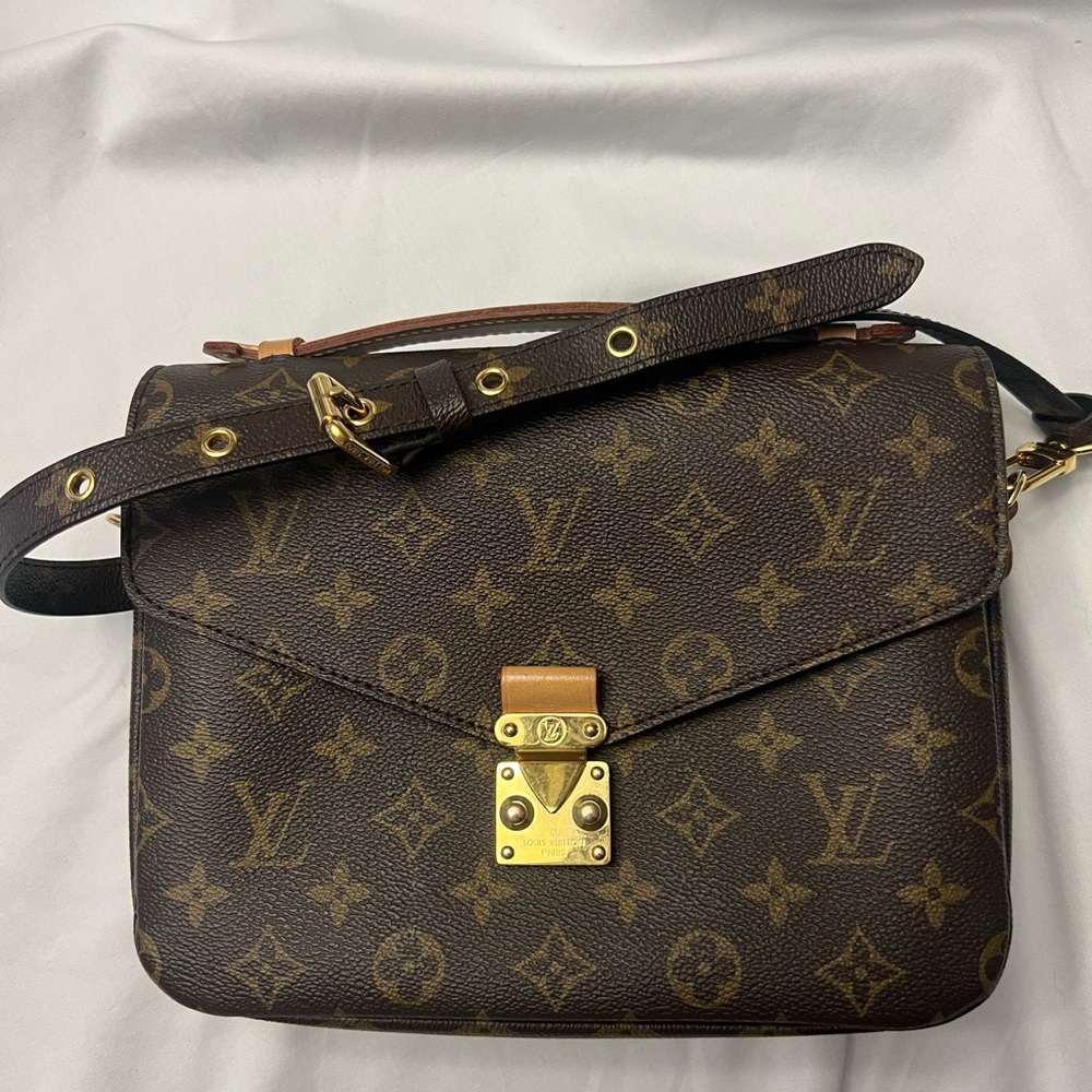 Louis Vuitton Brown Monogram Crossbody Bag with Gold Hardware